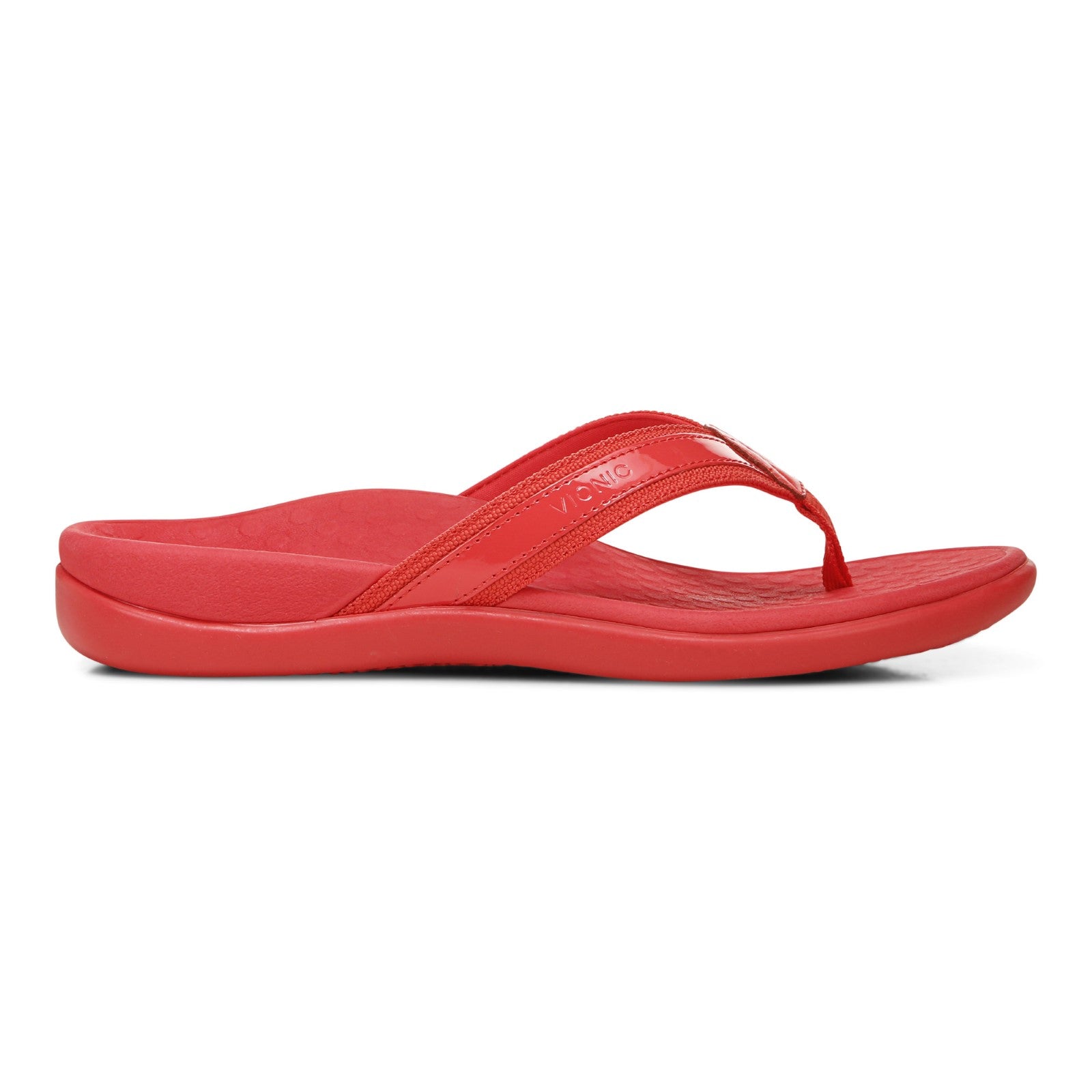 Vionic Tide II - Women's Leather Orthotic Sandals - Orthaheel - Poppy - Right side
