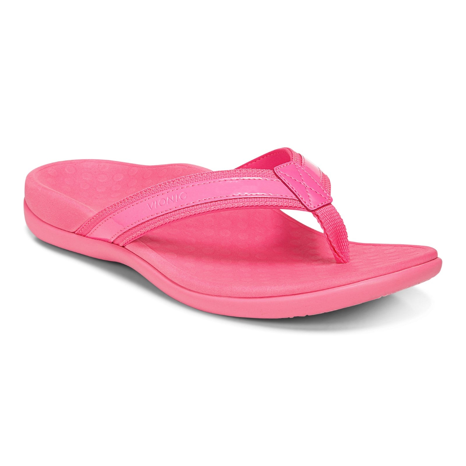 Vionic Tide II - Women's Leather Orthotic Sandals - Orthaheel - Bubblegum - Angle main