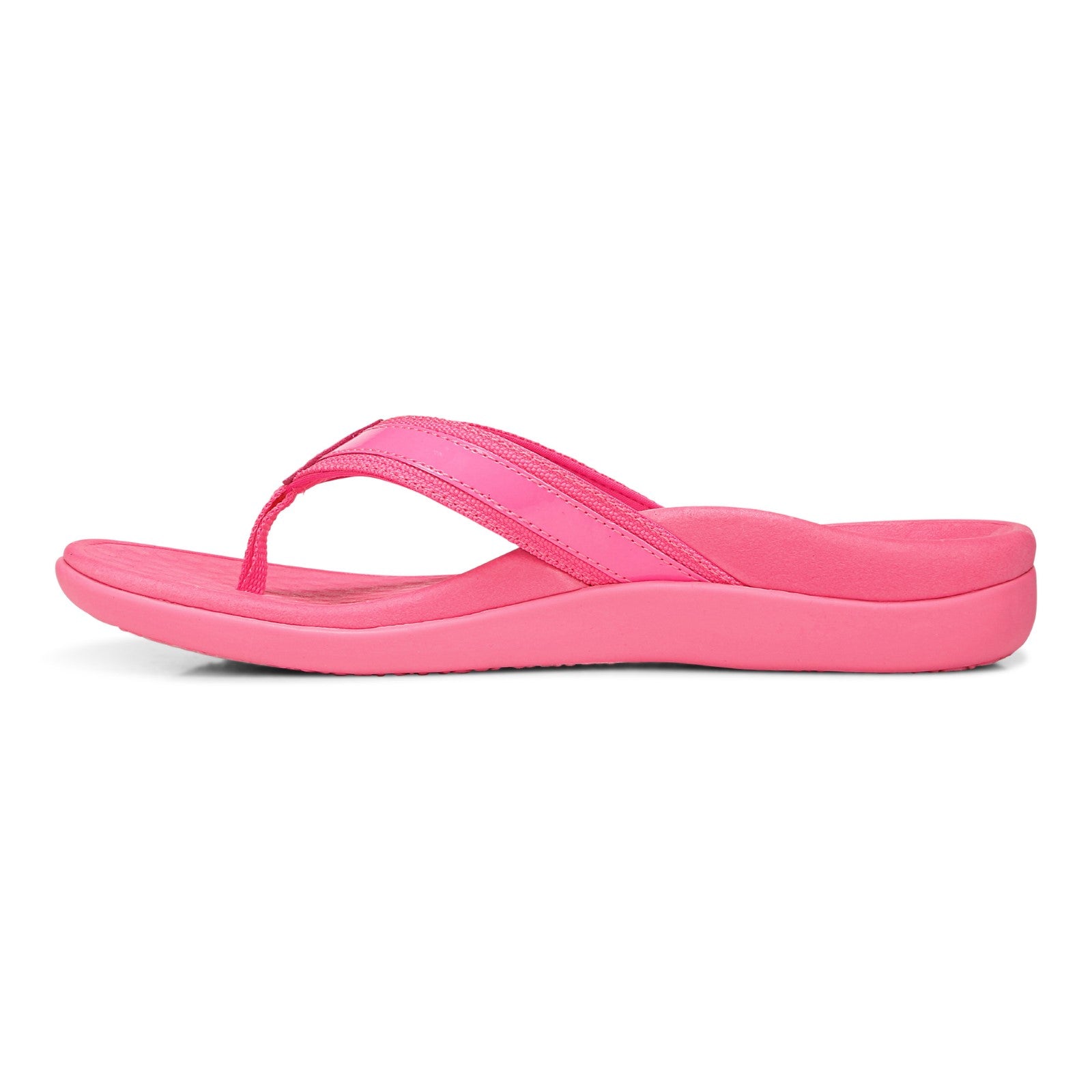 Vionic Tide II - Women's Leather Orthotic Sandals - Orthaheel - Bubblegum - Left Side