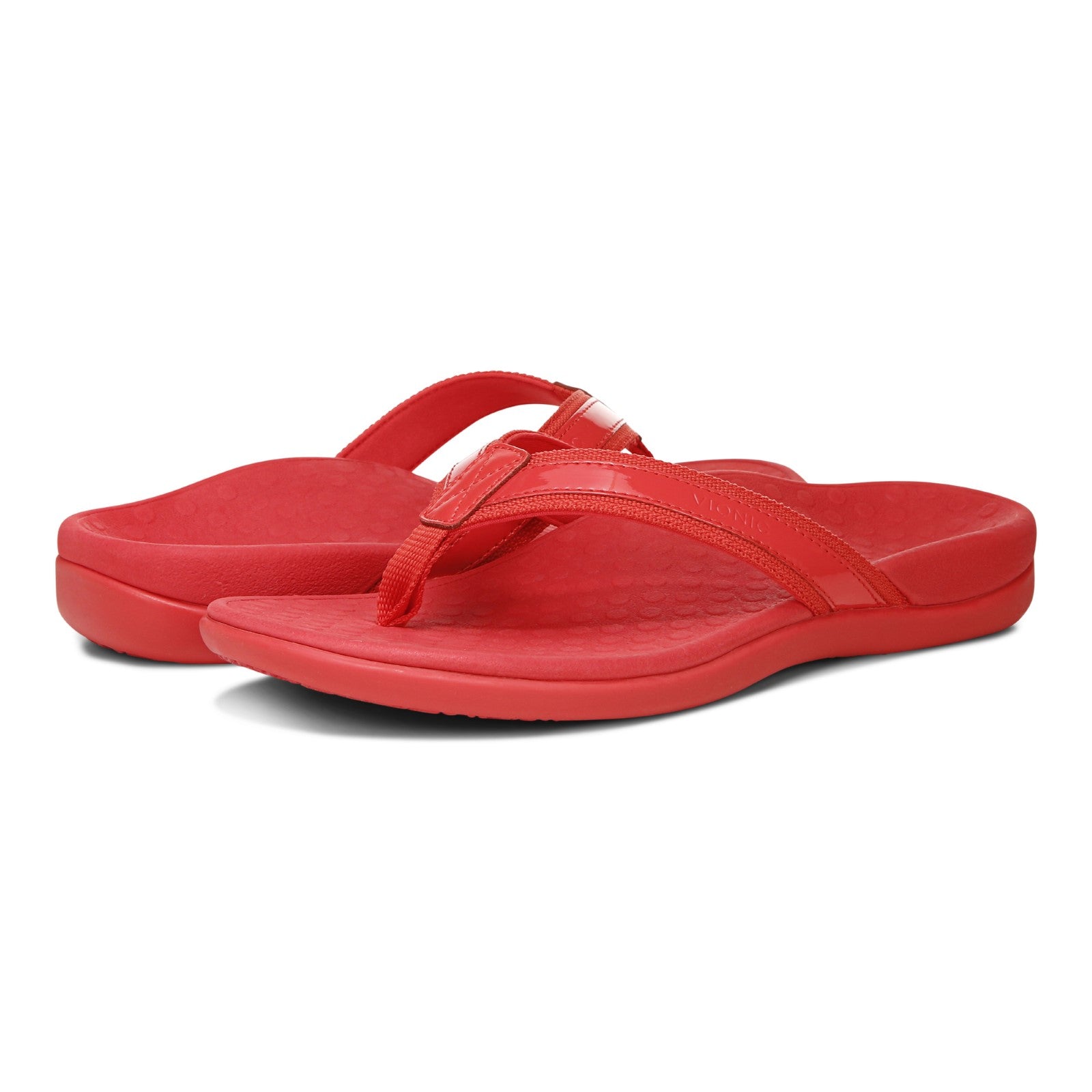 Vionic Tide II - Women's Leather Orthotic Sandals - Orthaheel - Bubblegum - pair left angle