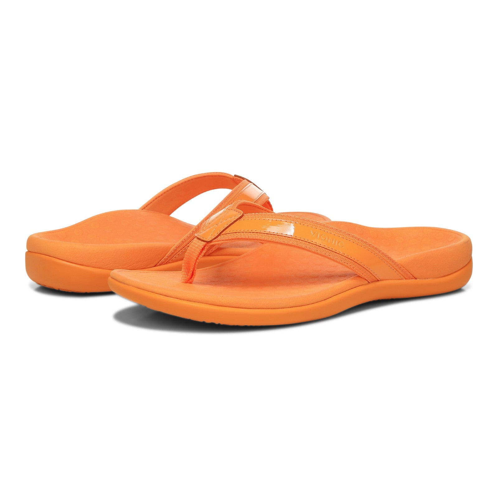 Vionic Tide II - Women's Leather Orthotic Sandals - Orthaheel - Marigold - pair left angle