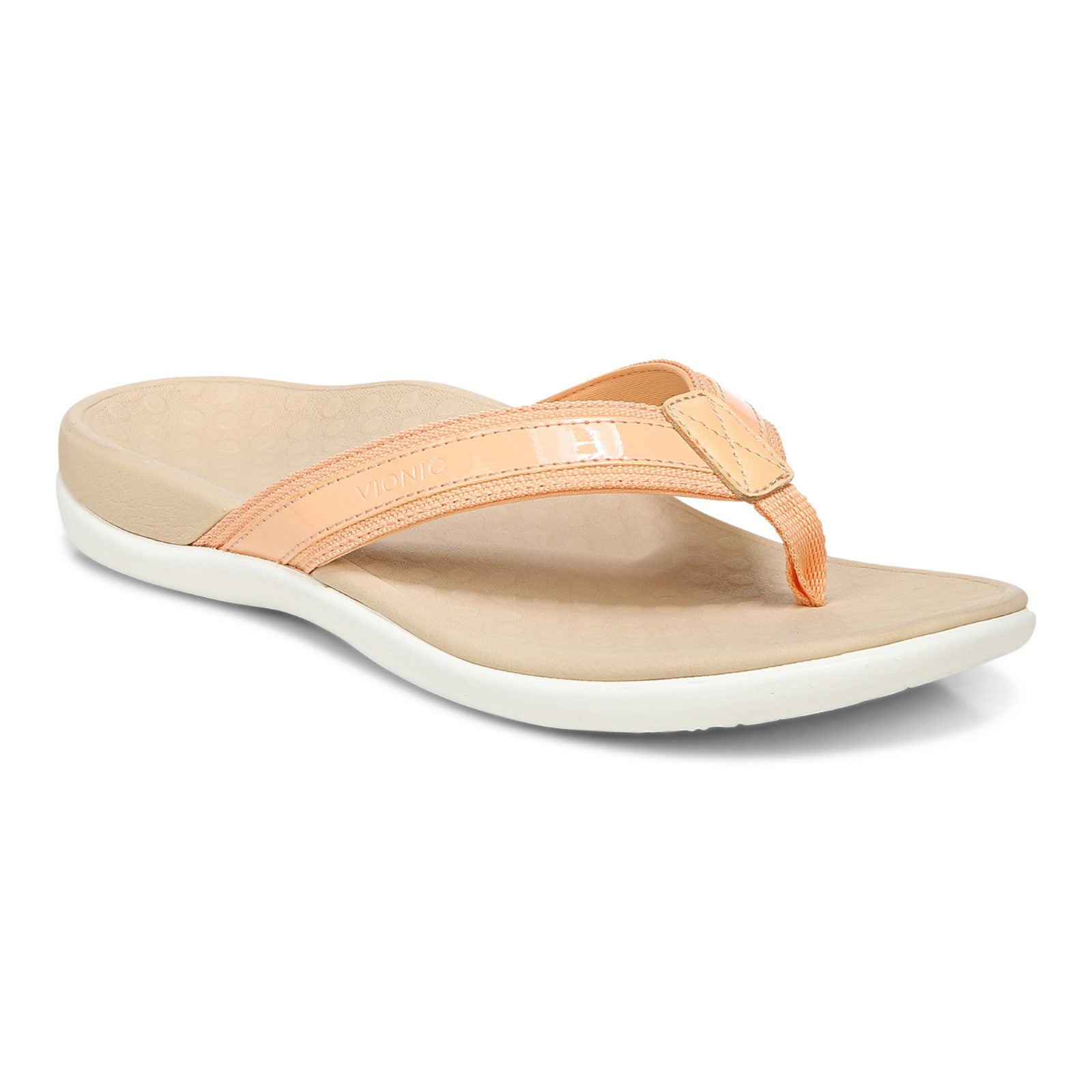 Vionic Tide II - Women's Leather Orthotic Sandals - Orthaheel - Apricot - Angle main