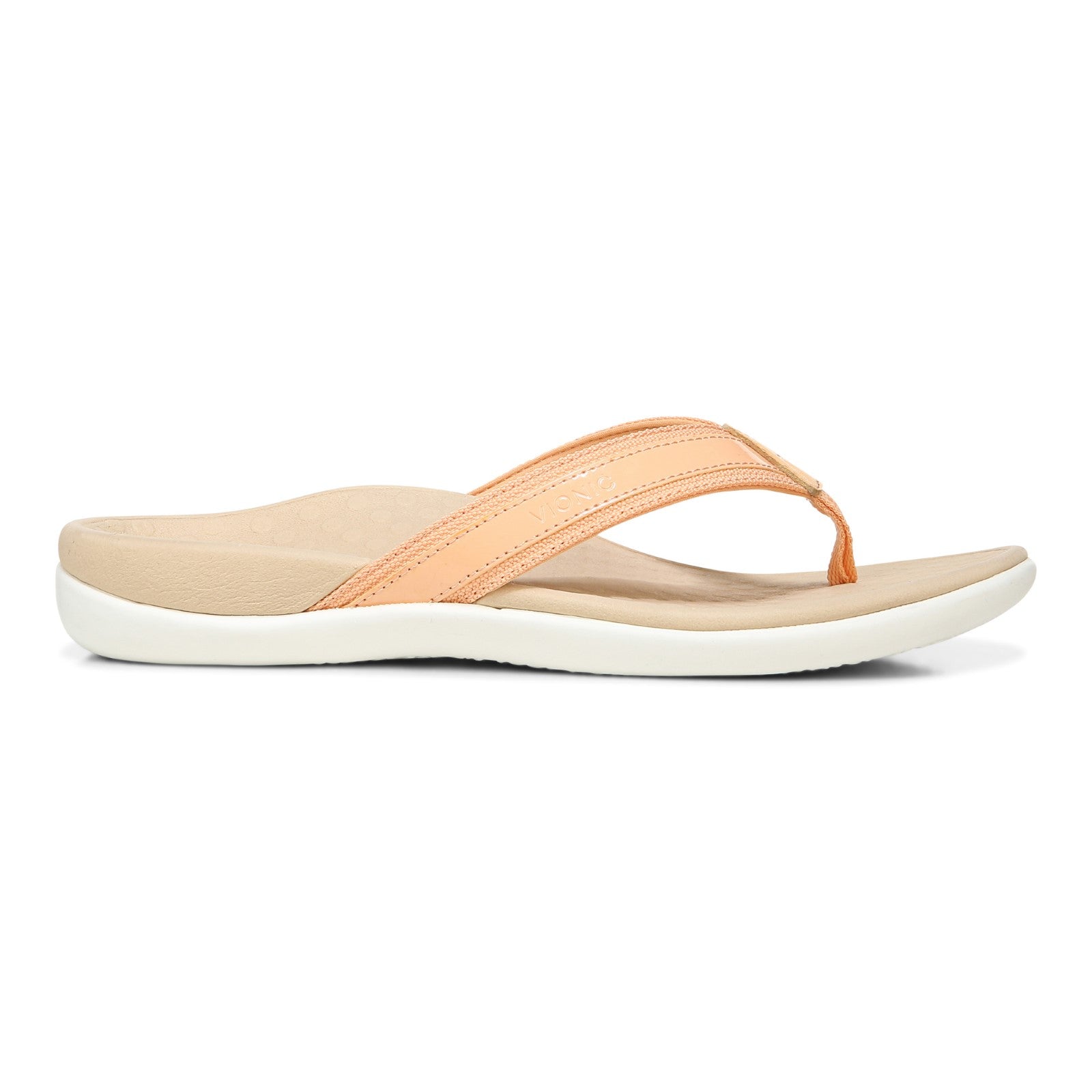 Vionic Tide II - Women's Leather Orthotic Sandals - Orthaheel - Apricot - Right side