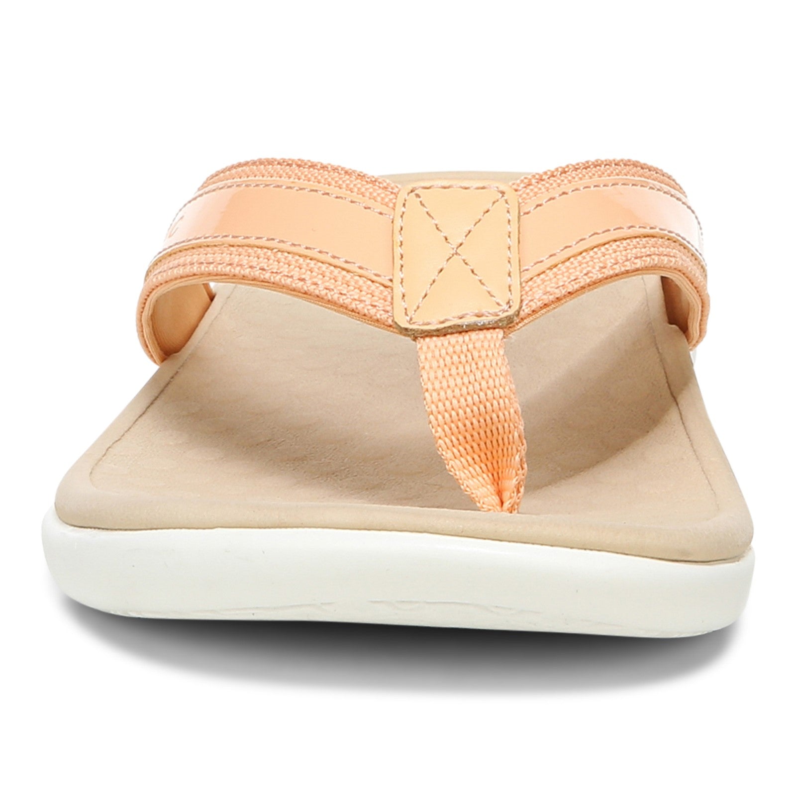 Vionic Tide II - Women's Leather Orthotic Sandals - Orthaheel - Apricot - Front
