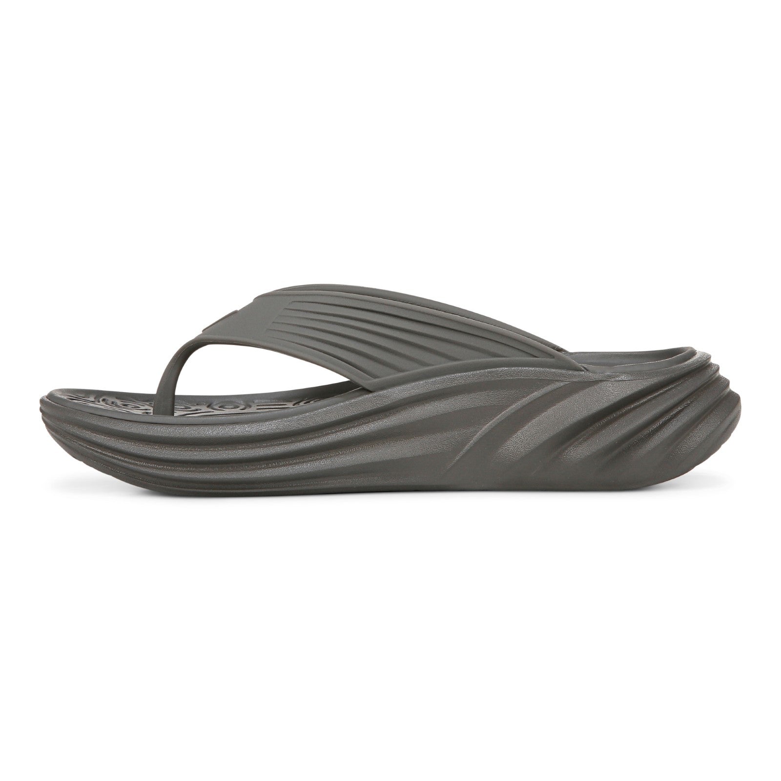 Vionic Tide RX Unisex Recovery Cushioned Orthotic Sandal - Charcoal - Left Side