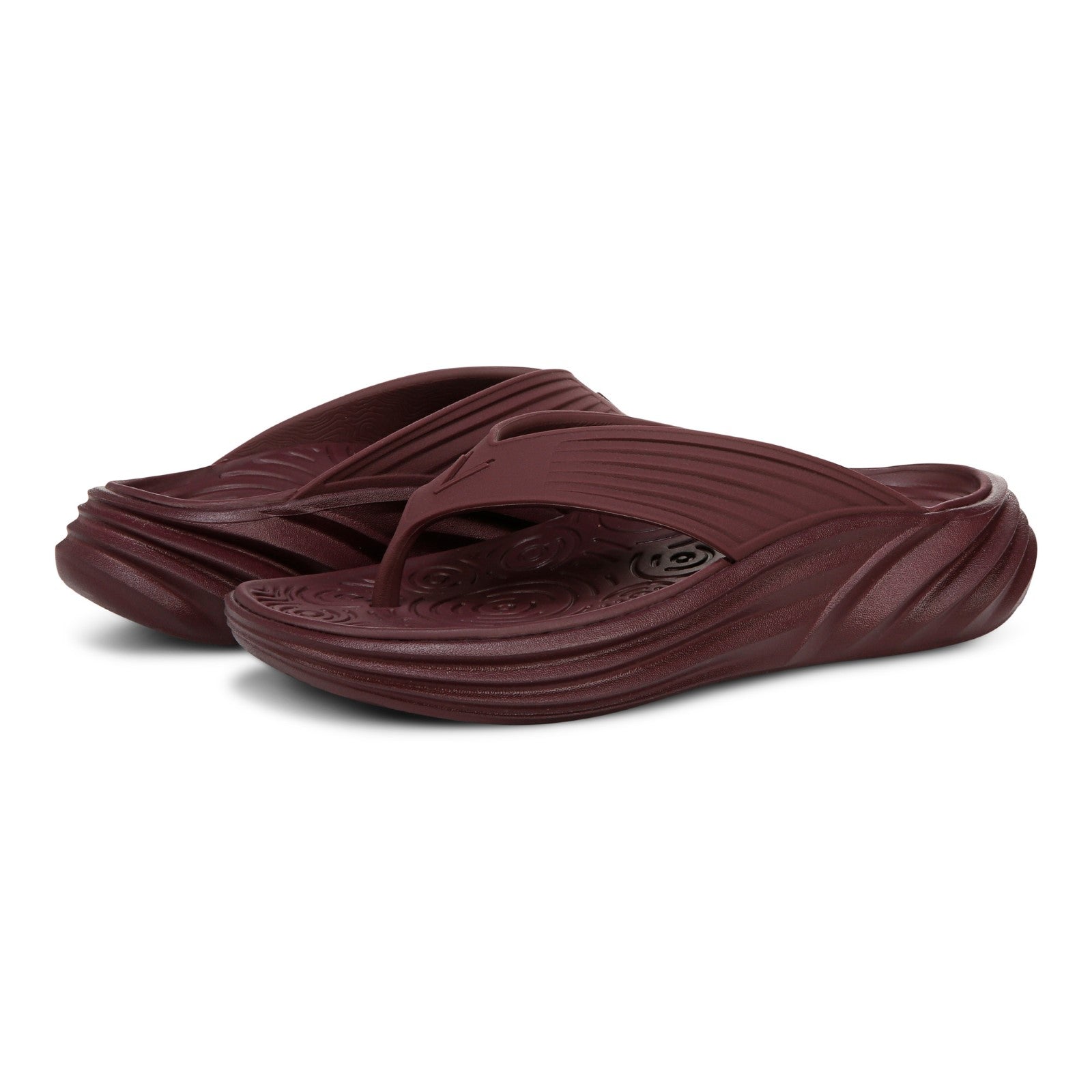 Vionic Tide RX Unisex Recovery Cushioned Orthotic Sandal - Port Wine - pair left angle