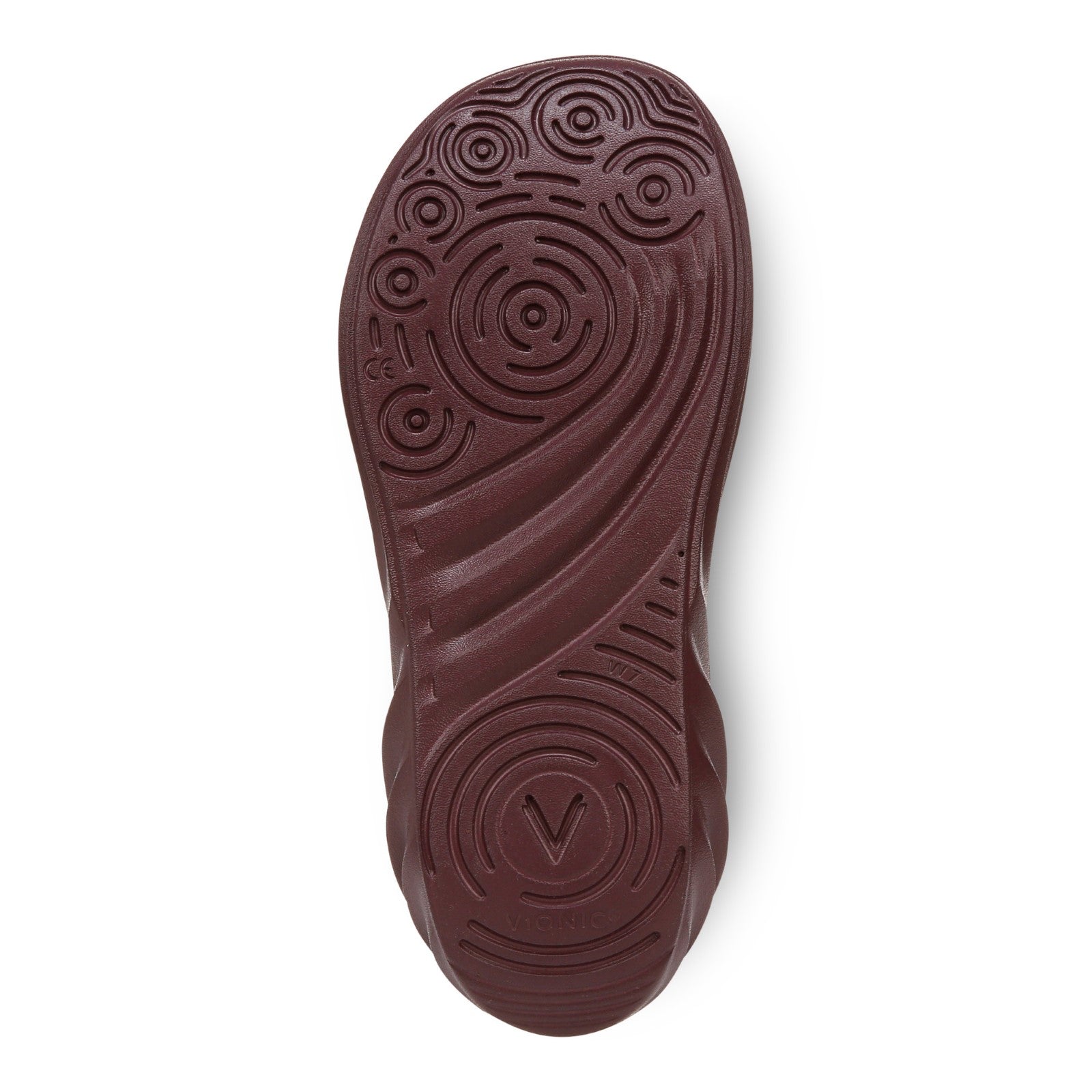 Vionic Tide RX Unisex Recovery Cushioned Orthotic Sandal - Port Wine - Bottom