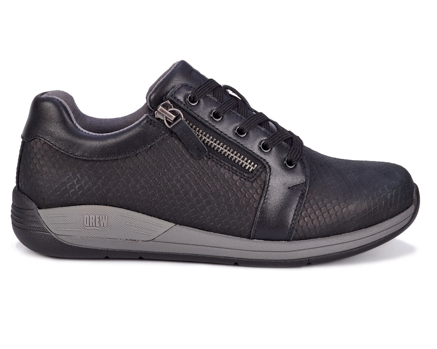 Drew Tally Women's Oxford Shoe - Black Nubuck Combo - Outside View