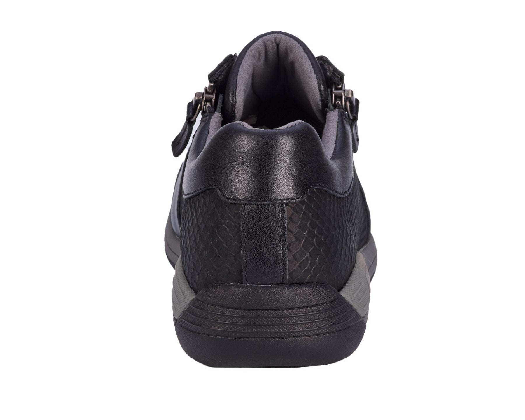 Drew Tally Women's Oxford Shoe - Black Nubuck Combo - Back View