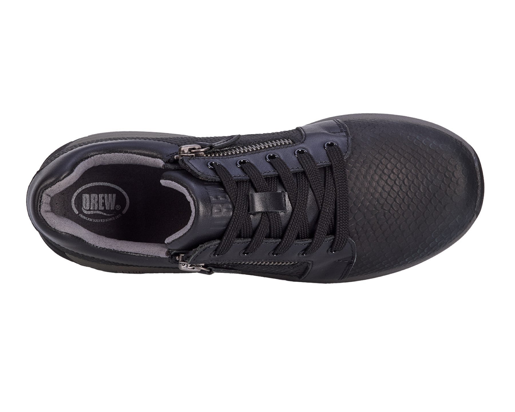 Drew Tally Women's Oxford Shoe - Black Nubuck Combo - Sole View