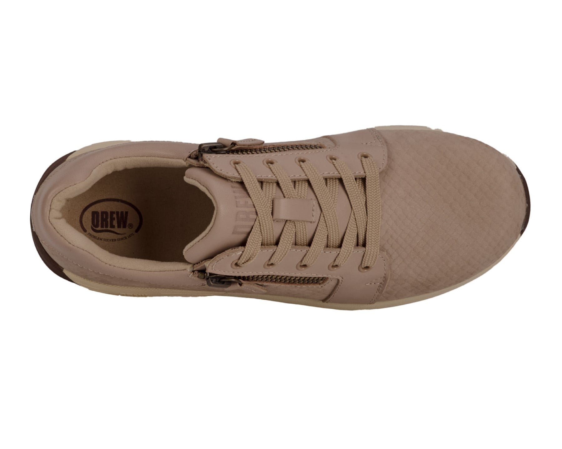 Drew Tally Women's Oxford Shoe - Taupe Nubuck Combo - Sole View