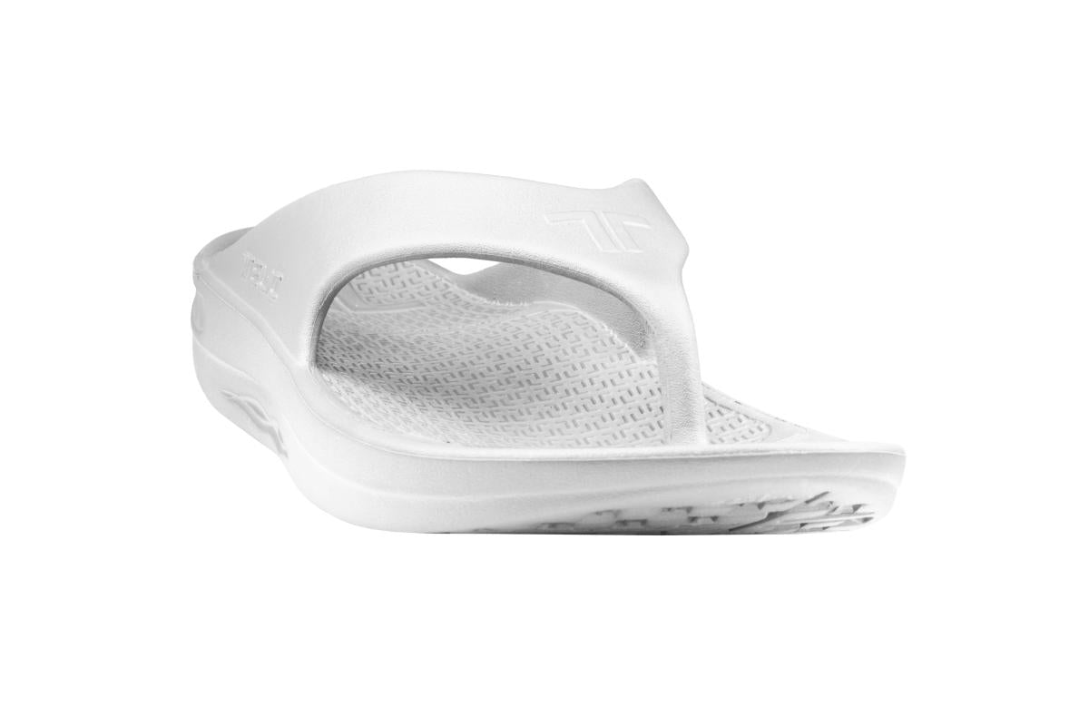 Telic Flip Flop Arch Supportive Recovery Sandal - Unisex - White Angle2