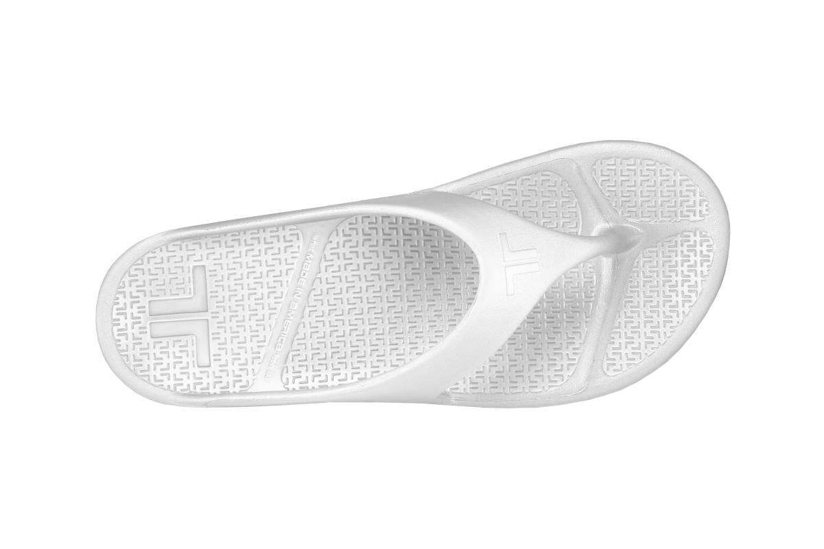 Telic Flip Flop Arch Supportive Recovery Sandal - Unisex - White Top