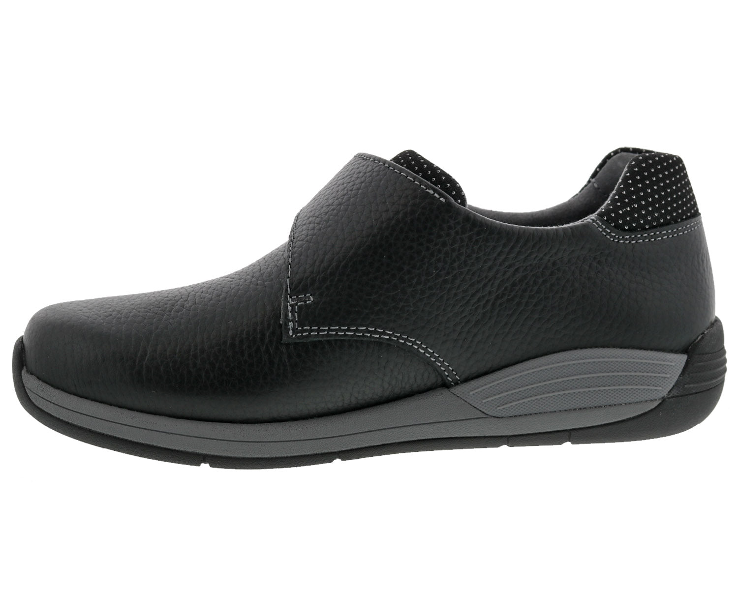Drew Tempo Women's Walking Shoe - Black Leather - Inside View