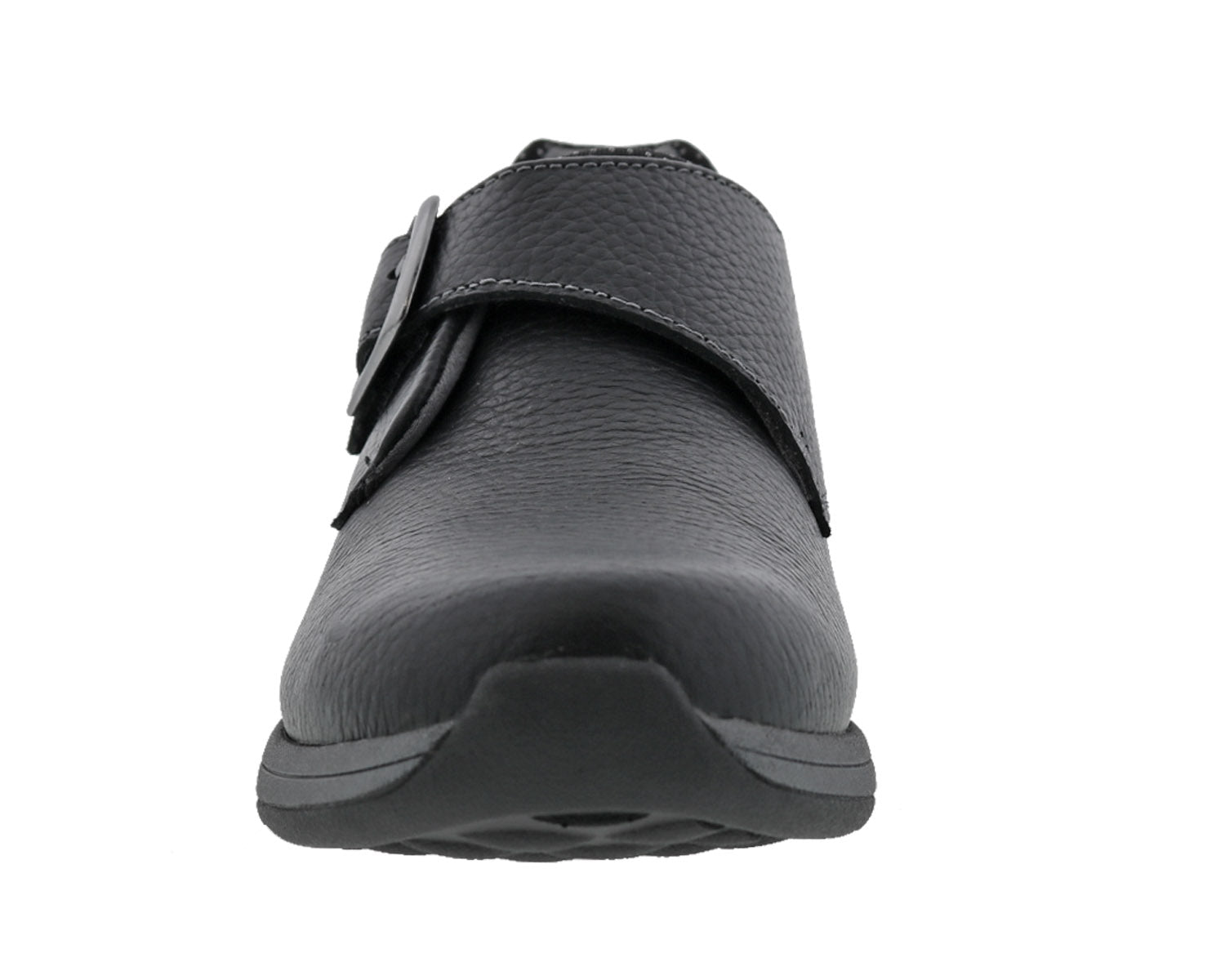 Drew Tempo Women's Walking Shoe - Black Leather - Front View