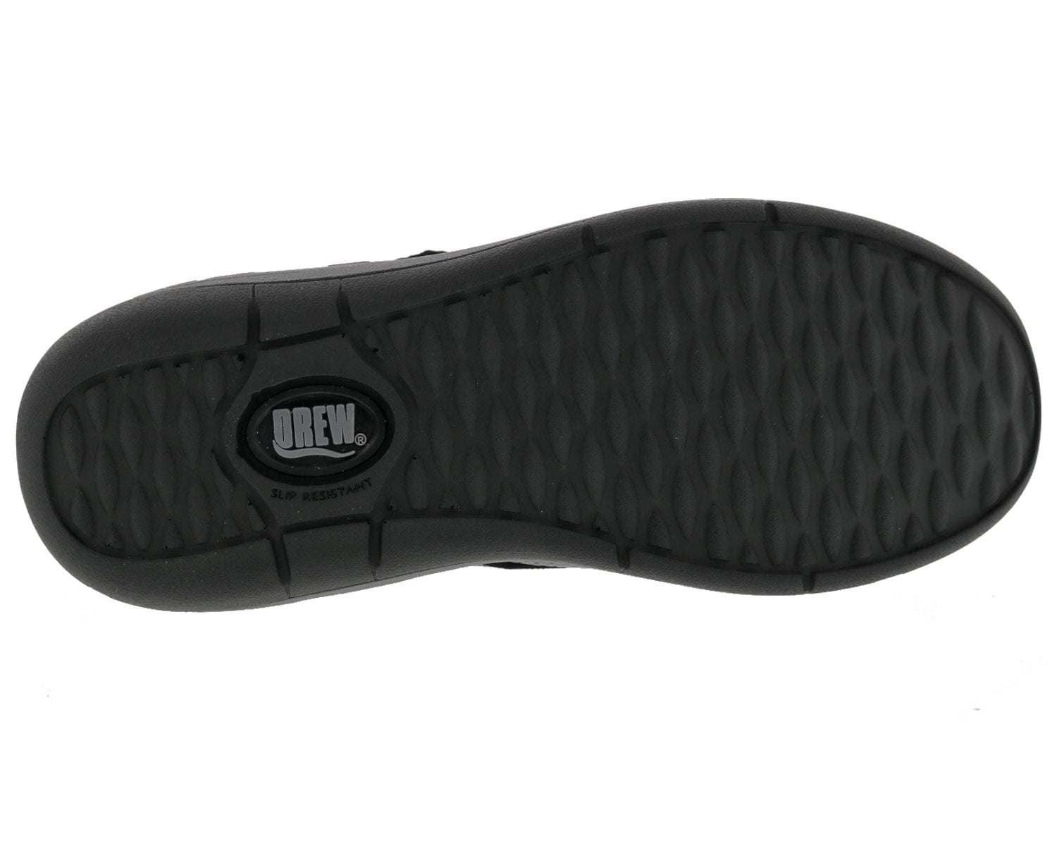 Drew Tempo Women's Walking Shoe - Black Leather - Sole View