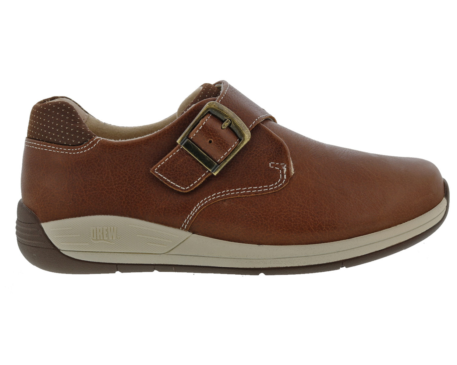 Drew Tempo Women's Walking Shoe - Camel Leather - Outside View