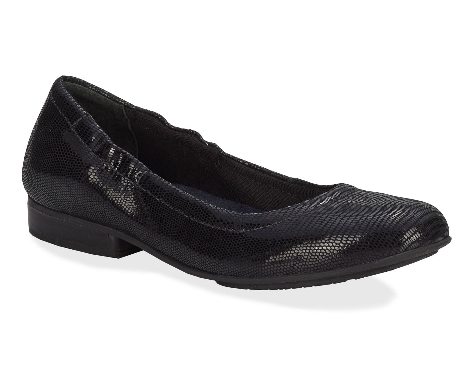 Ros Hommerson Tess Women's Comfort Flat - Black Lizard Print - Main View