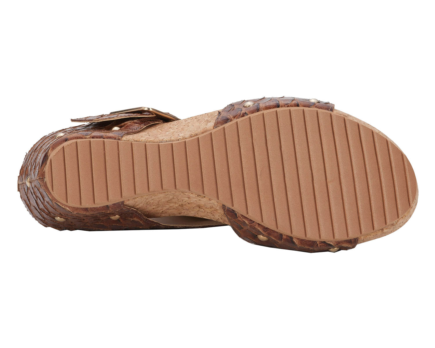 Ros Hommerson Thea Women's Platform Wedge Sandal - Luggage Rustic Snake Print Leather - Top View