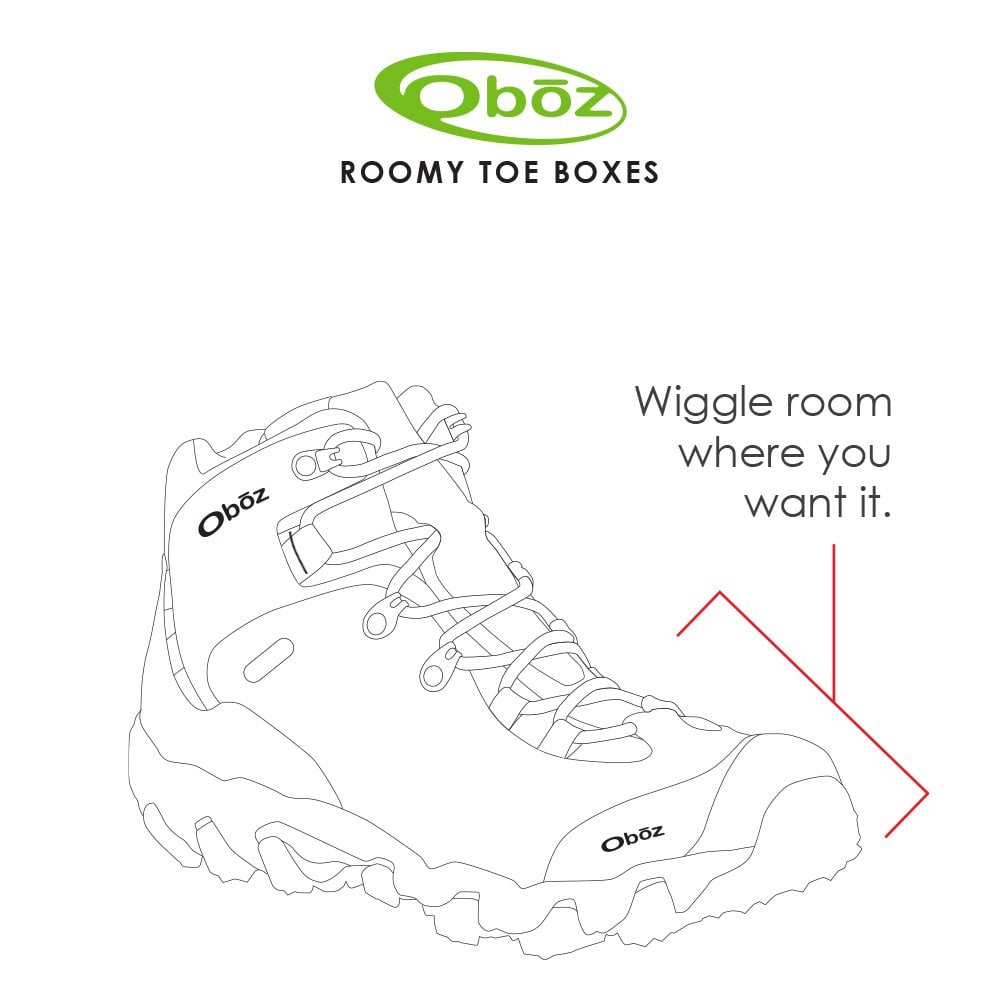Oboz Bridger Mid Men's Waterproof Hiking Boot - Roomy Toebox - Sudan Black Shale Gray