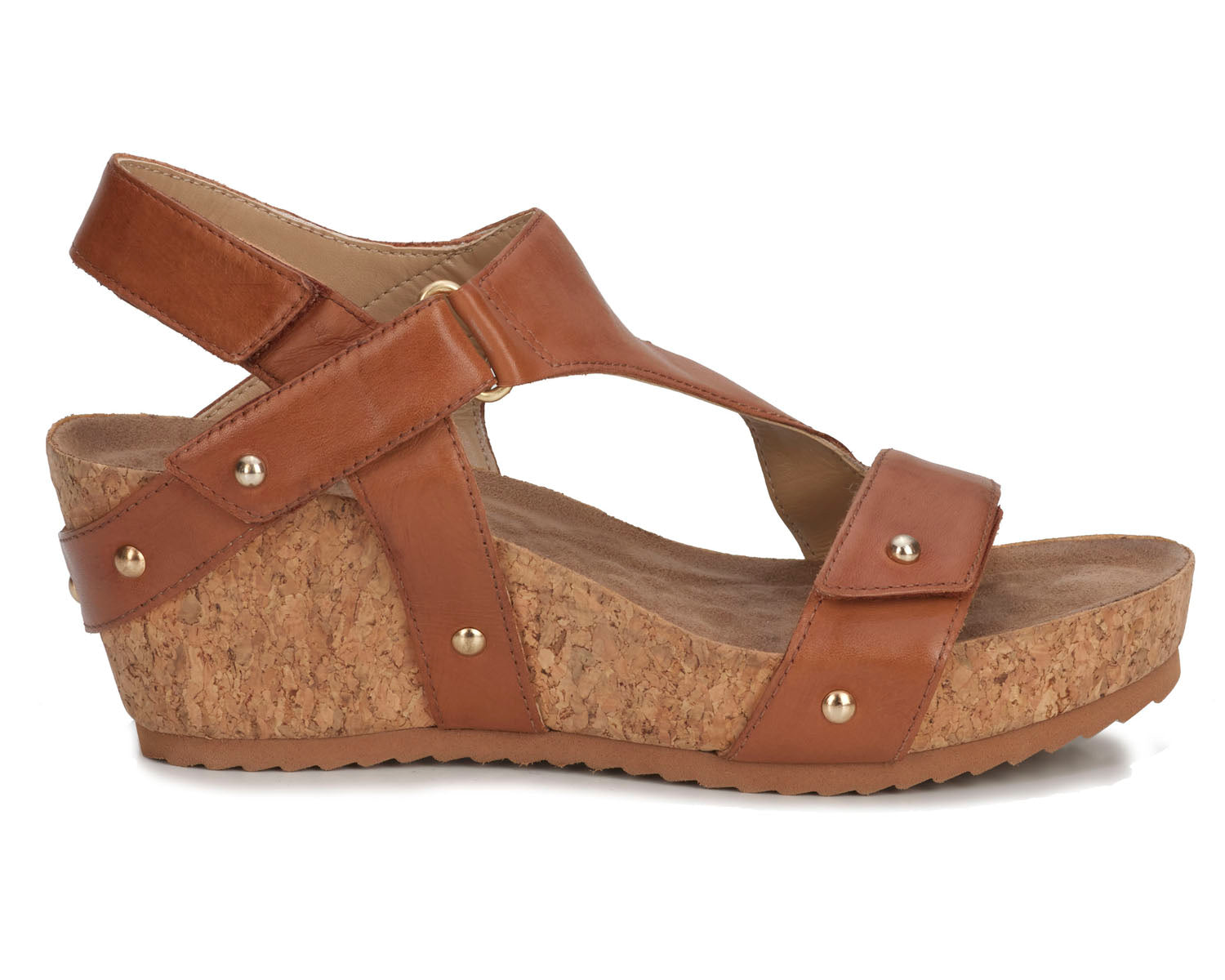 Ros Hommerson Traci Women's Adjustable Sandal - Luggage Nappa Leather - Outside View
