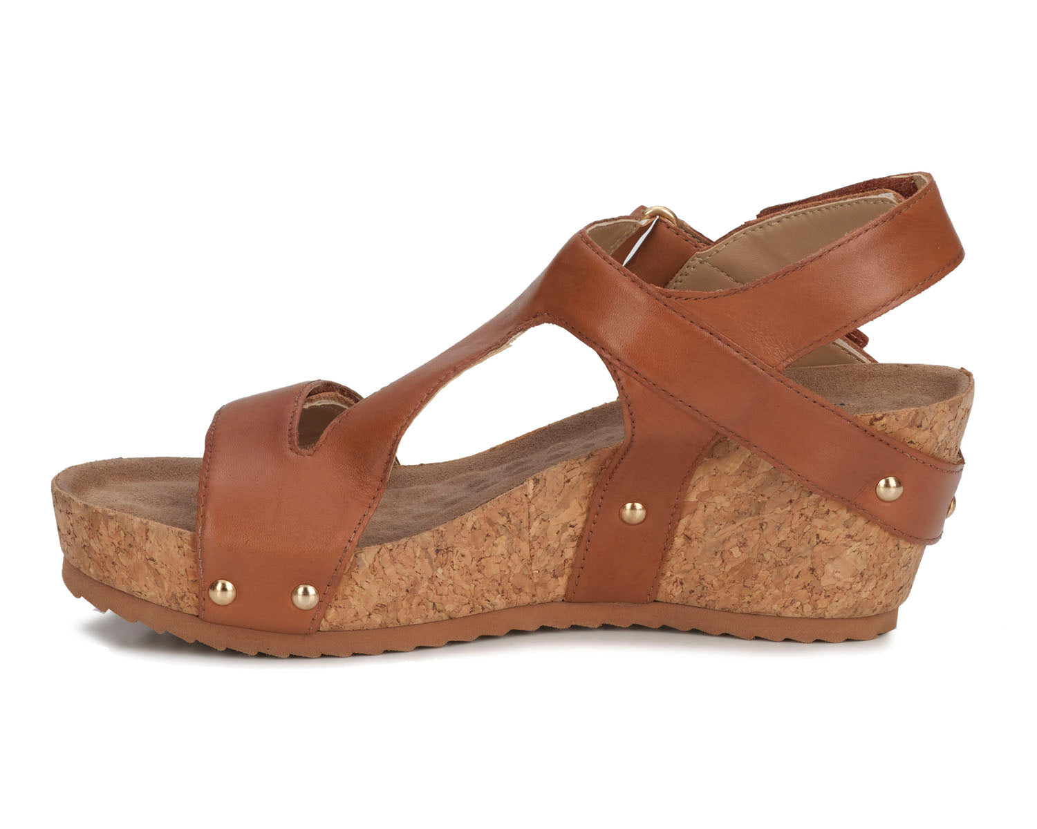 Ros Hommerson Traci Women's Adjustable Sandal - Luggage Nappa Leather - Inside View
