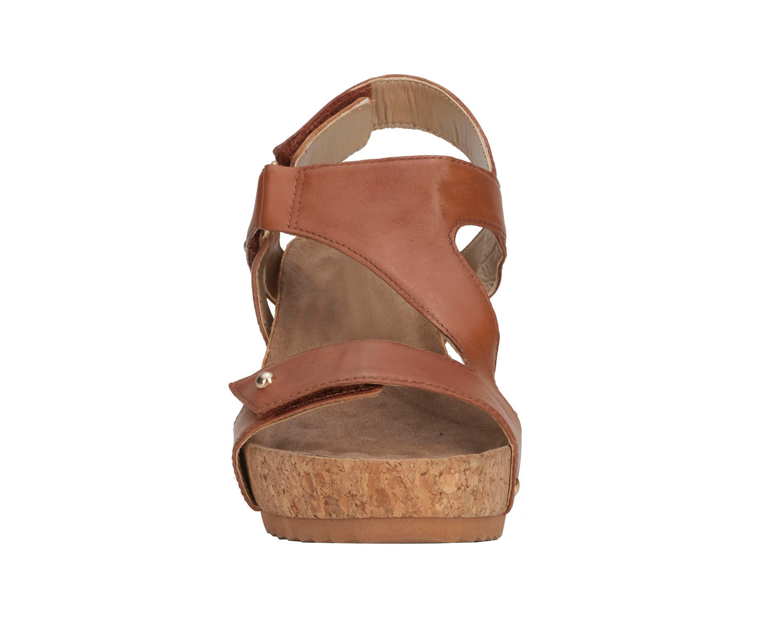 Ros Hommerson Traci Women's Adjustable Sandal - Luggage Nappa Leather - Front View