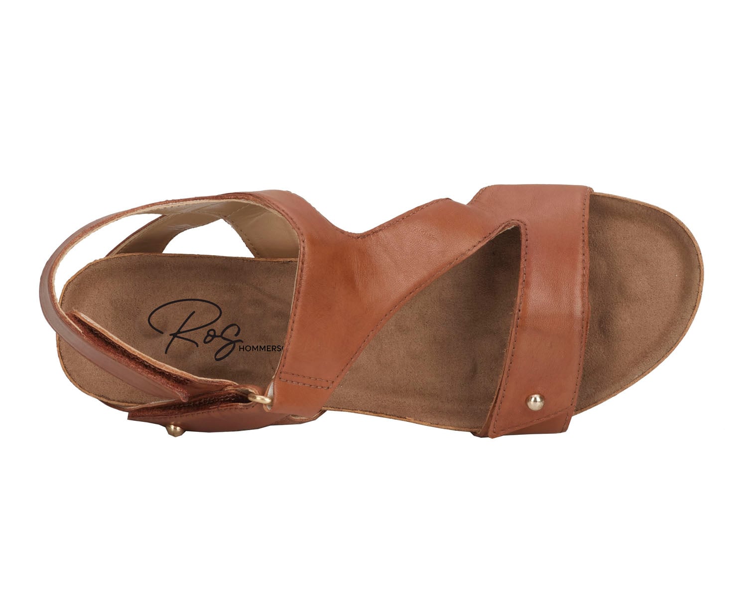Ros Hommerson Traci Women's Adjustable Sandal - Luggage Nappa Leather - Sole View