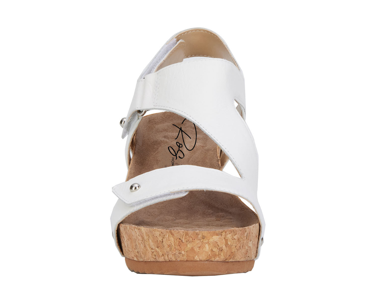 Ros Hommerson Traci Women's Adjustable Sandal - White Napa Leather - Front View
