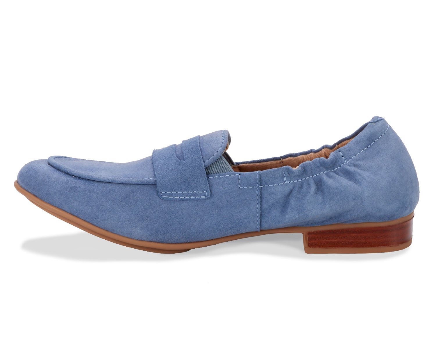 Ros Hommerson Trish Women's Penny Loafer - Light Blue Kid Suede - Inside View