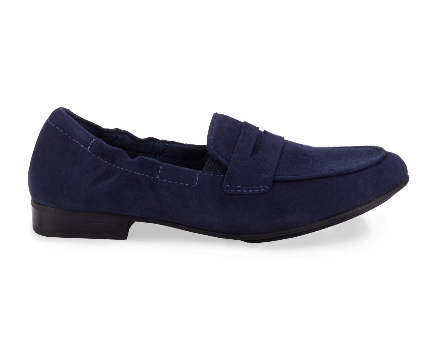 Ros Hommerson Trish Women's Penny Loafer - Navy Suede - Outside View