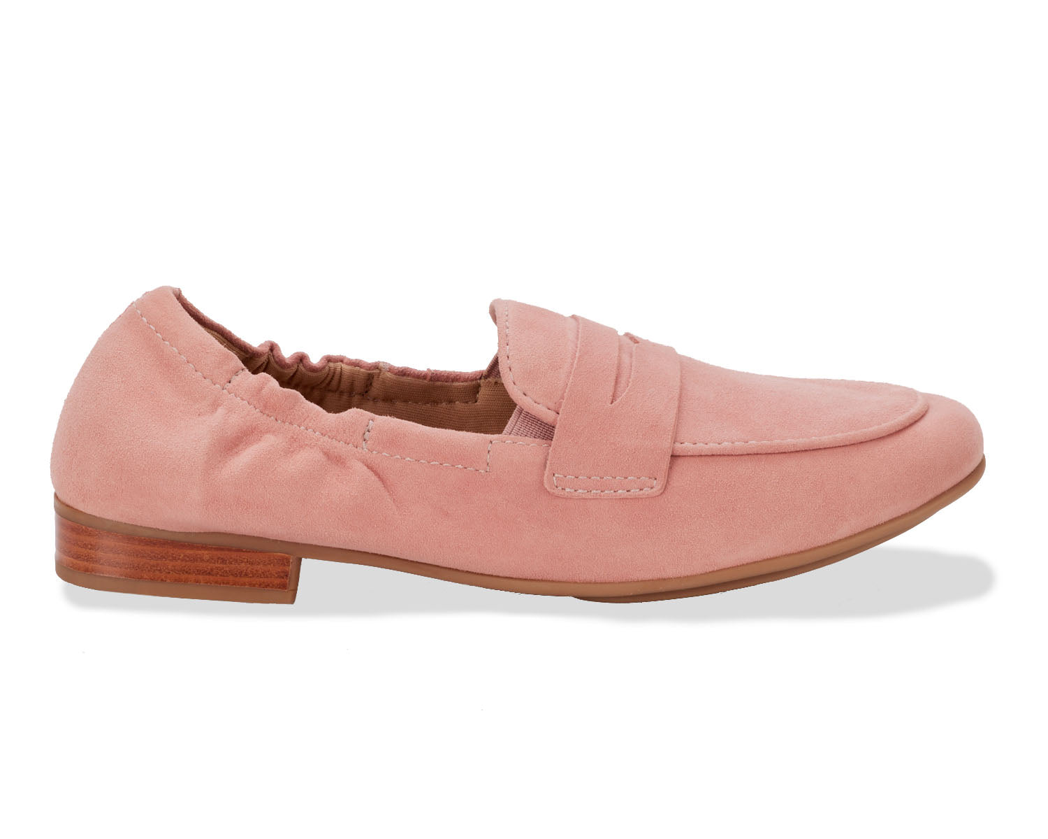 Ros Hommerson Trish Women's Penny Loafer - Rosewood Kid Suede Suede - Outside View