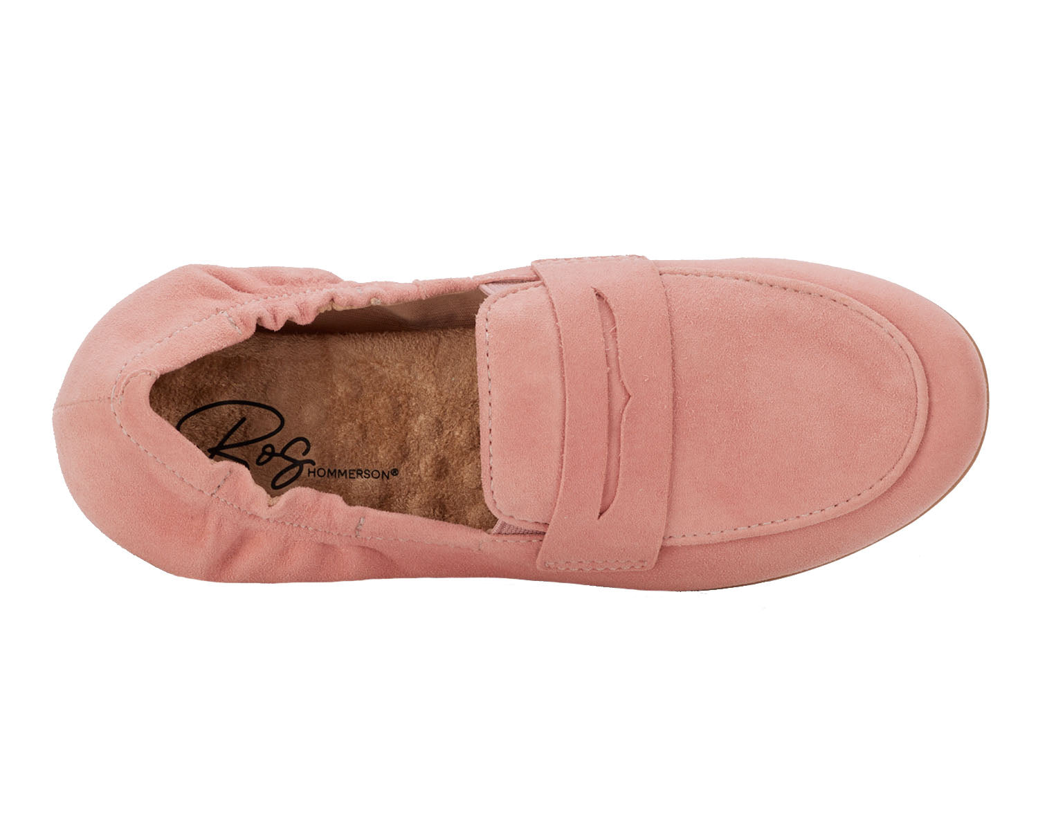 Ros Hommerson Trish Women's Penny Loafer - Rosewood Kid Suede - Sole View