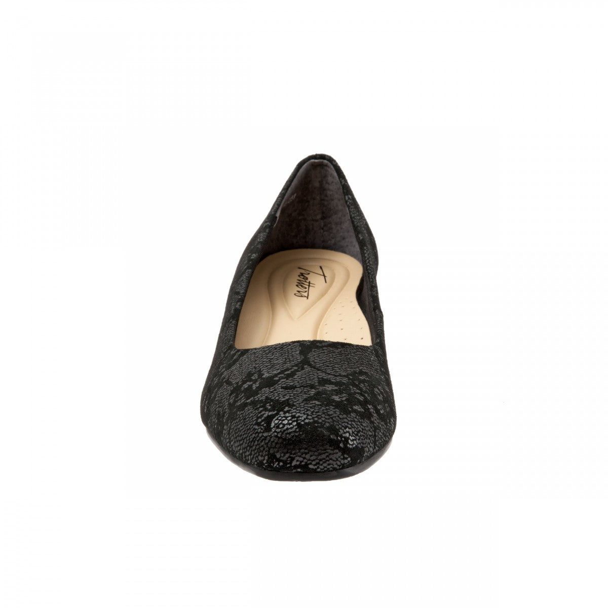 Trotters Lauren - Women's Dress Wedge - Blk Lace - front