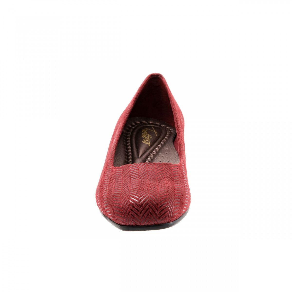 Trotters Lauren - Women's Dress Wedge - Dk Red Sd Pt - front