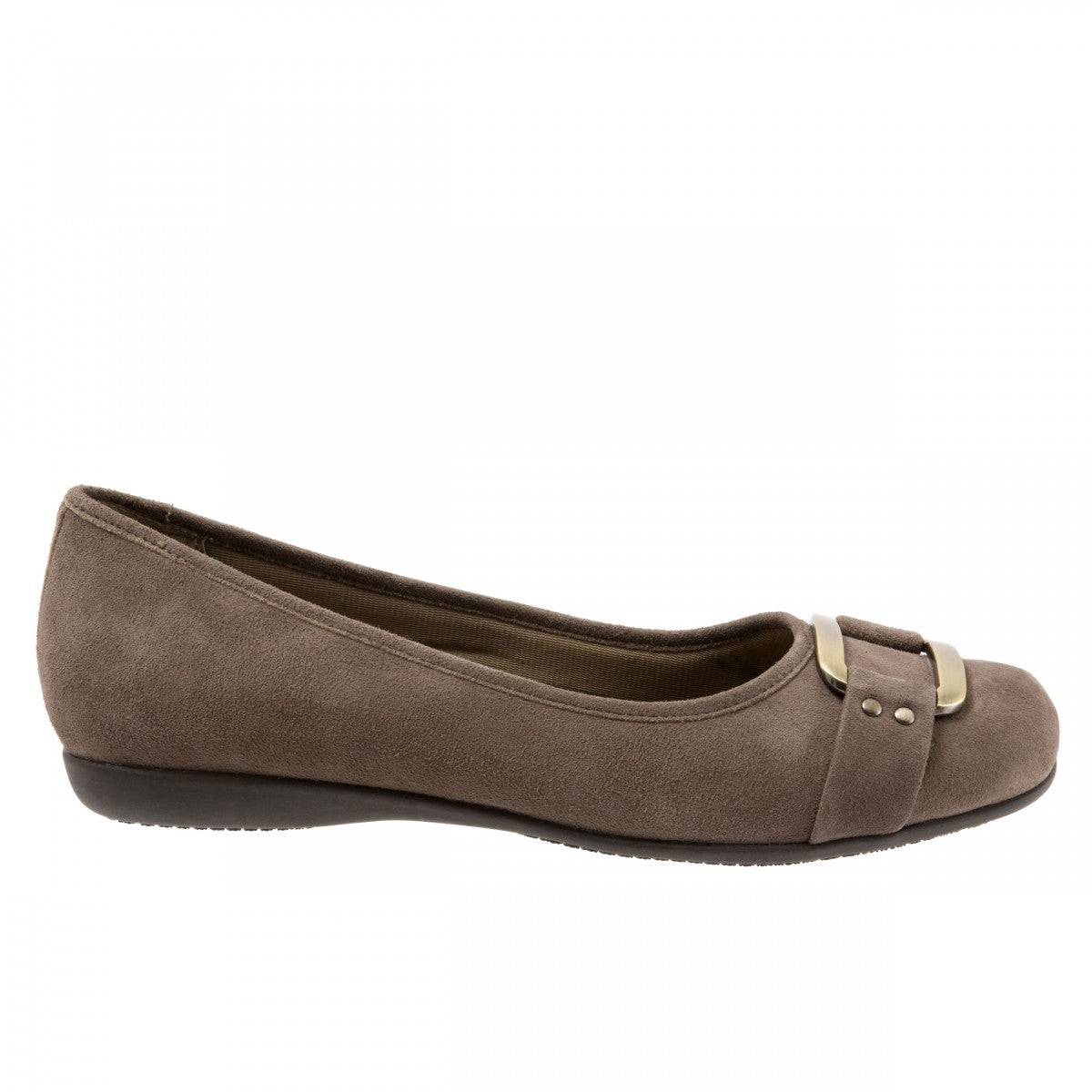 Trotters Sizzle Signature - Women's Flat - Taupe Suede - outside