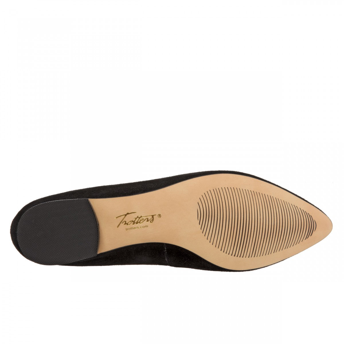 Trotters Estee - Women's Flats - Black Suede - bottom