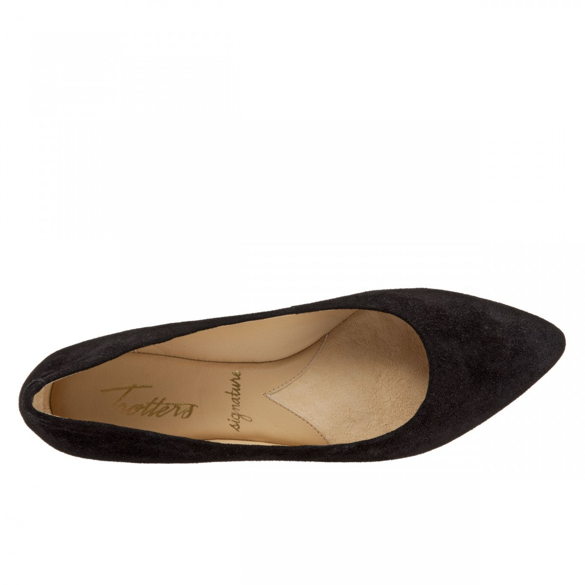 Trotters Estee - Women's Flats - Black Suede - top