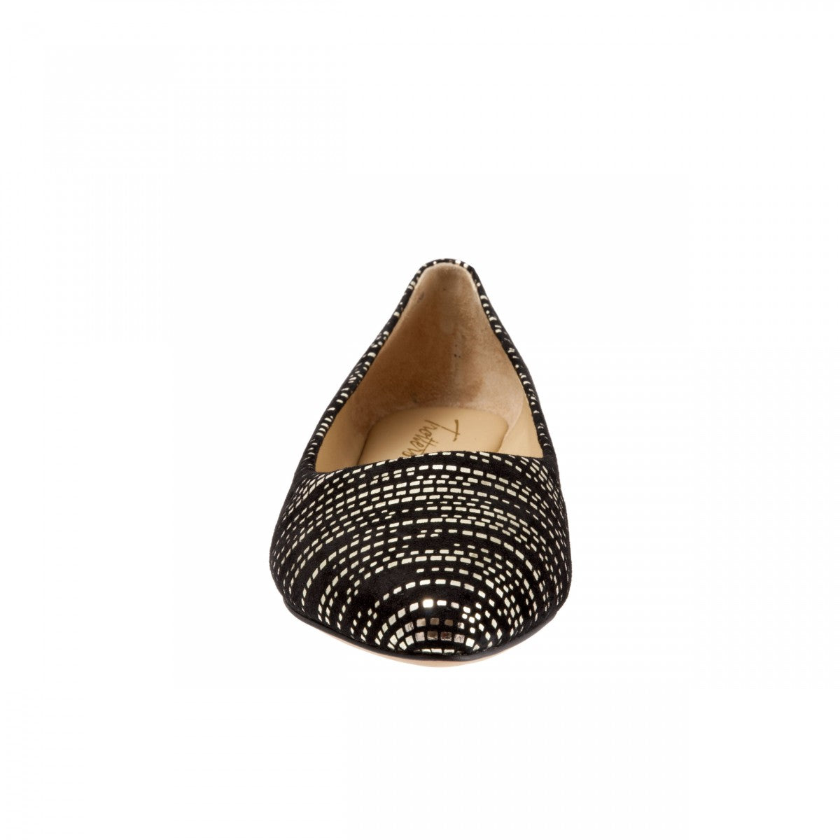 Trotters Estee - Women's Flats - Blk/gold - front