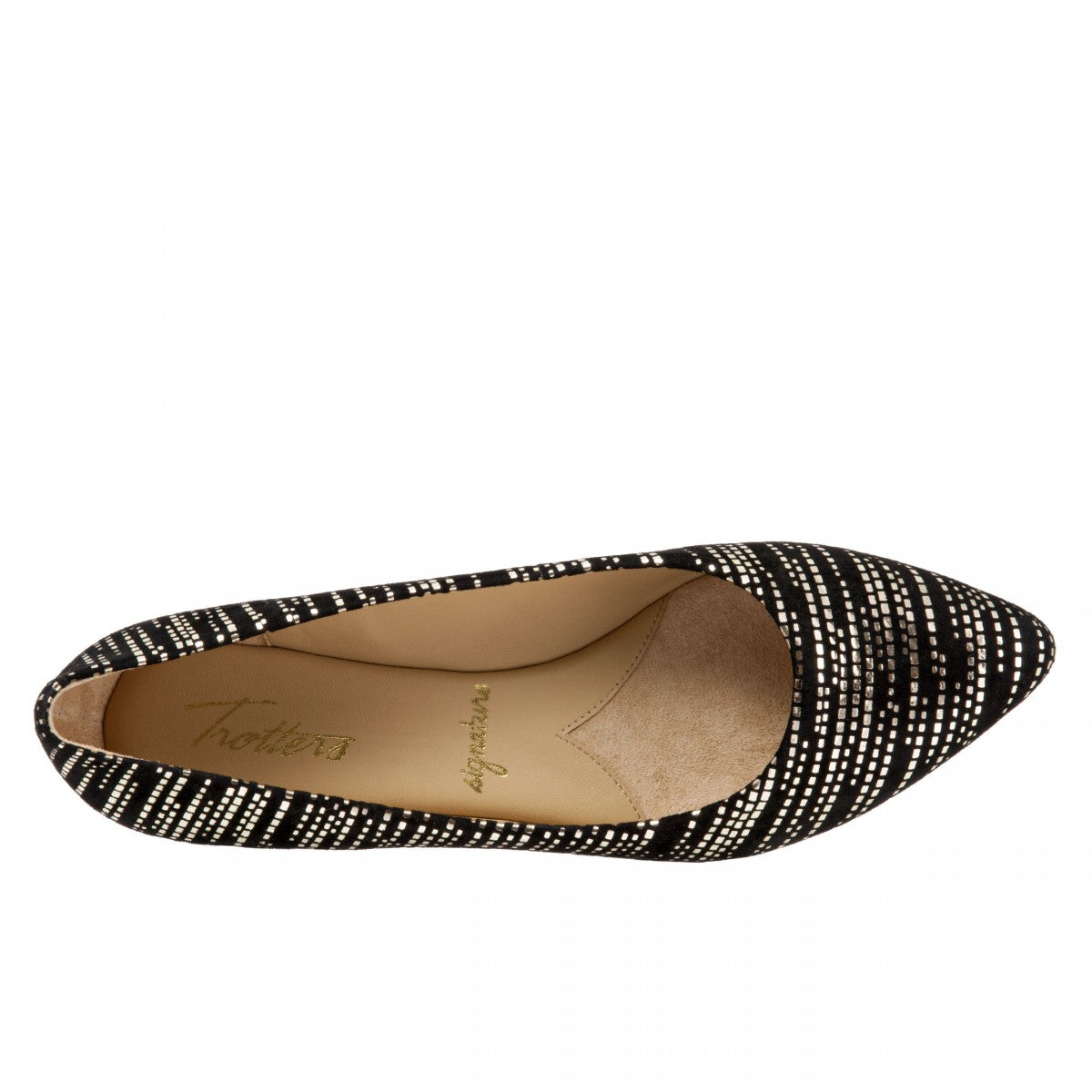 Trotters Estee - Women's Flats - Blk/gold - top