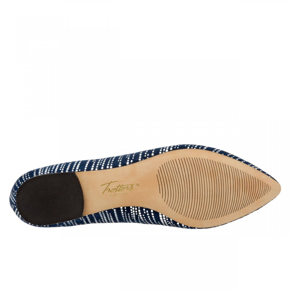 Trotters Estee - Women's Flats - Navy/silver - bottom