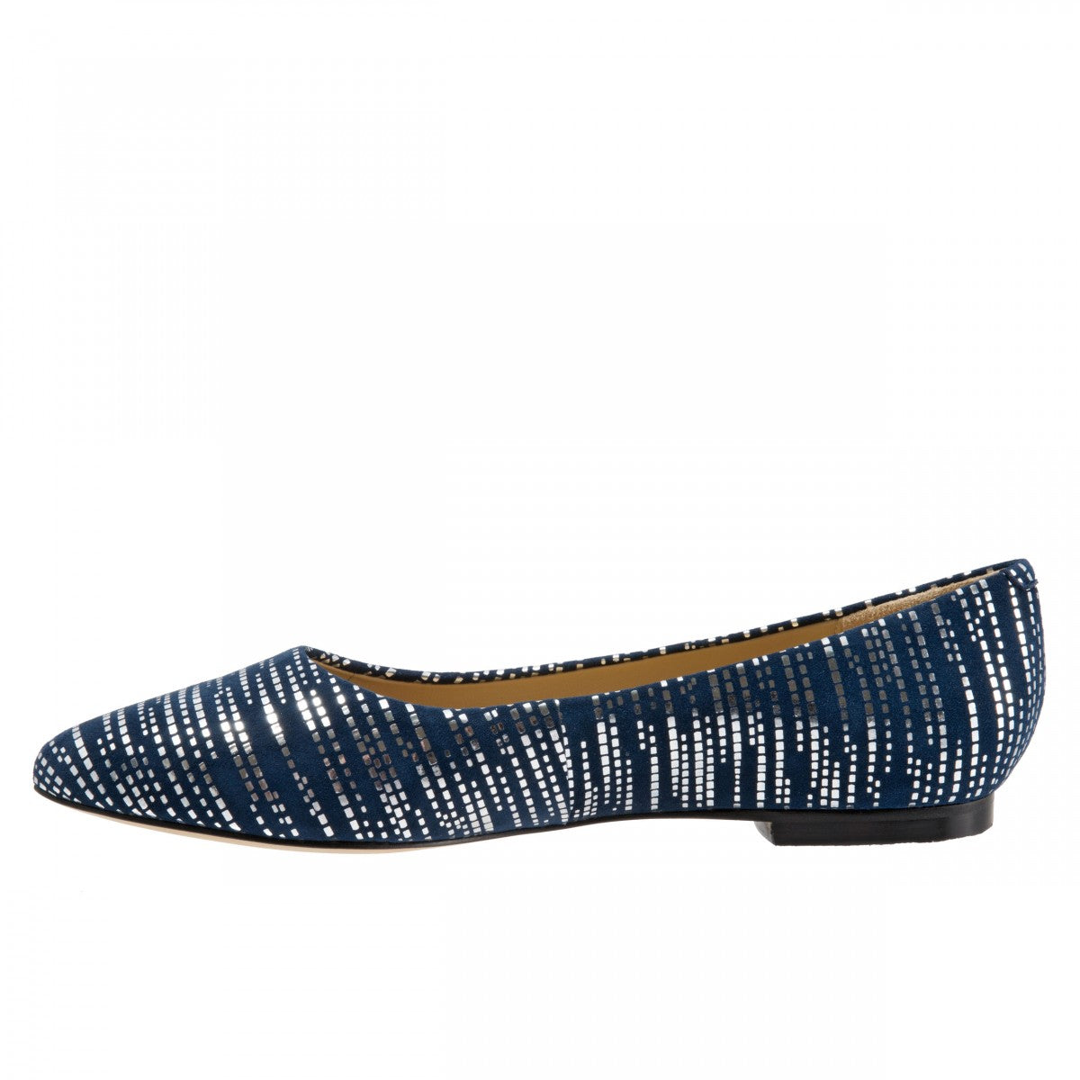 Trotters Estee - Women's Flats - Navy/silver - inside
