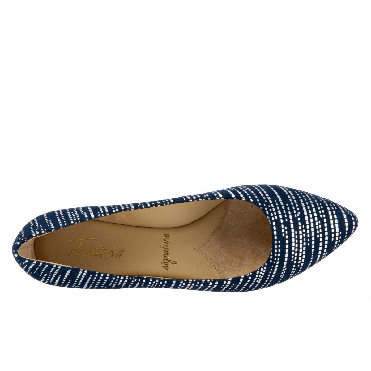 Trotters Estee - Women's Flats - Navy/silver - top