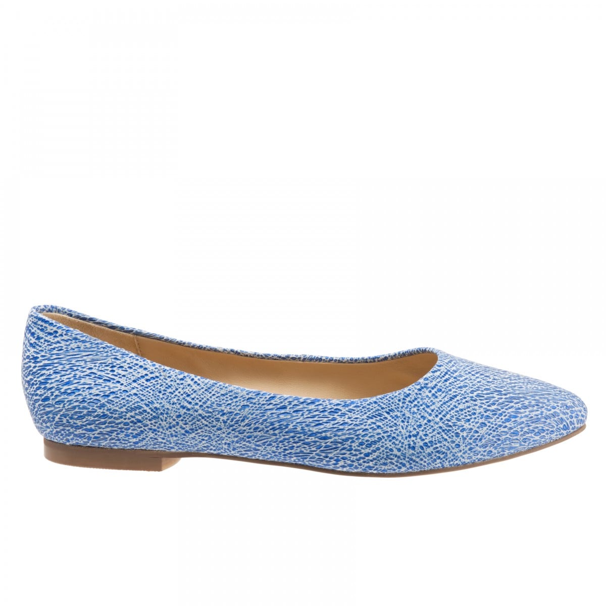 Trotters Signature Estee Women's Casual Flat - Washed Blue - outside
