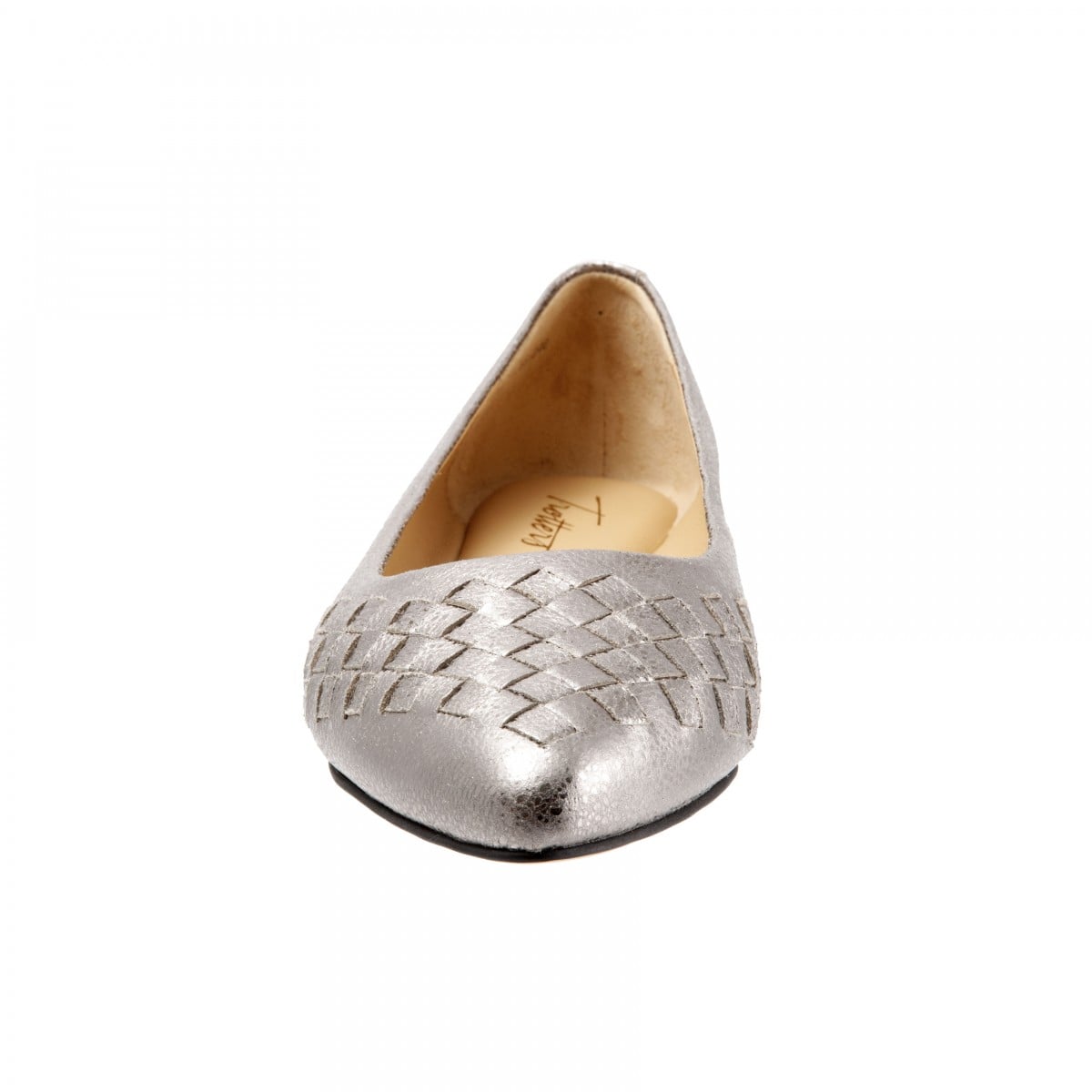 Trotters Signature Estee Woven Women's Casual Flats - Silver - front
