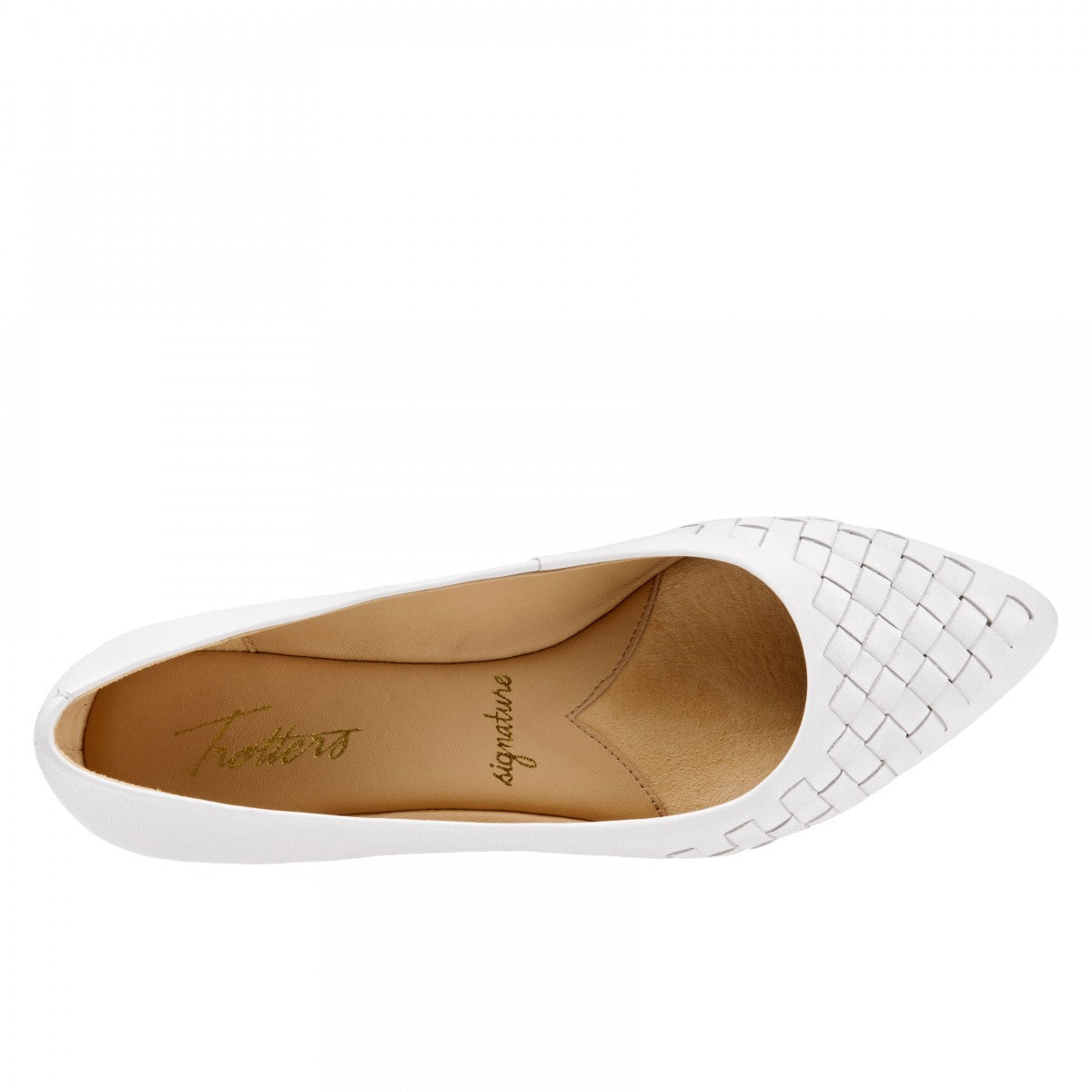 Trotters Signature Estee Woven Women's Casual Flats - Off White - top