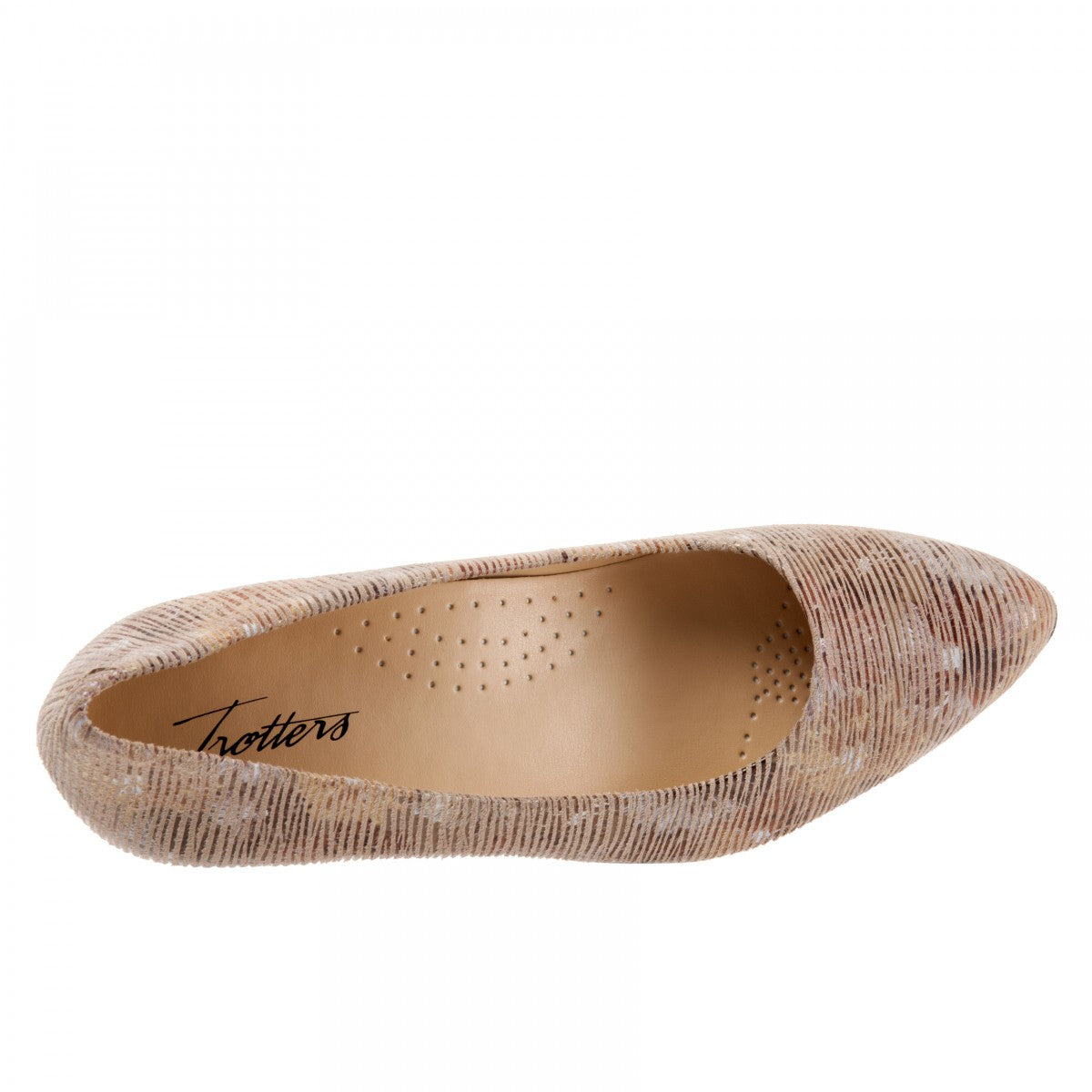 Trotters Kiera Women's Heeled Pump - Tan Multi - top