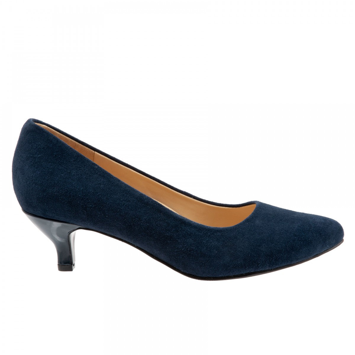 Trotters Kiera - Navy Suede - outside