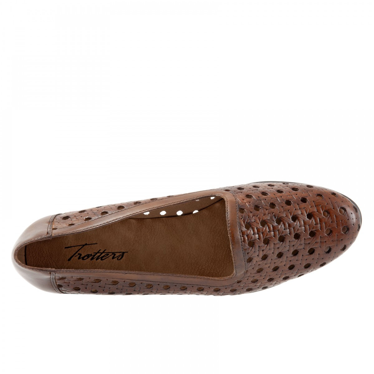Trotters Liz Open Weave - Brown - top