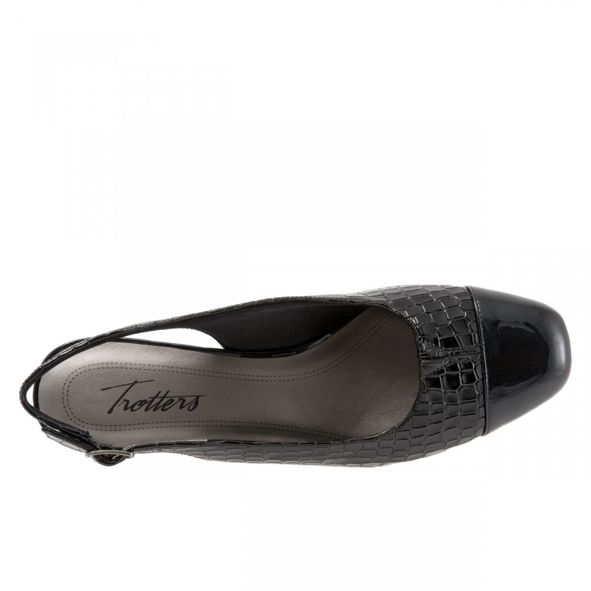 Trotters Dea - Women's Adjutable Dress Shoes - Black Croc P - top